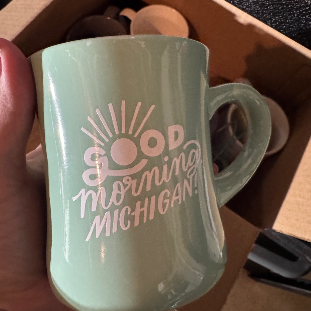 Good Morning Michigan Green Mug